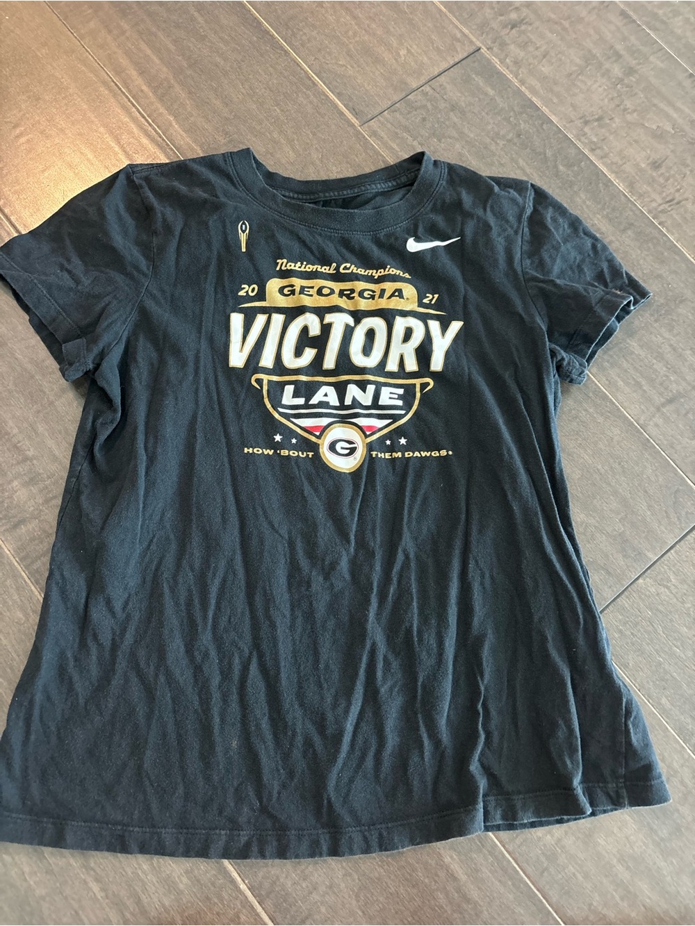 Nike Georgia Victory Lane Black Tee - 2021 National Champions